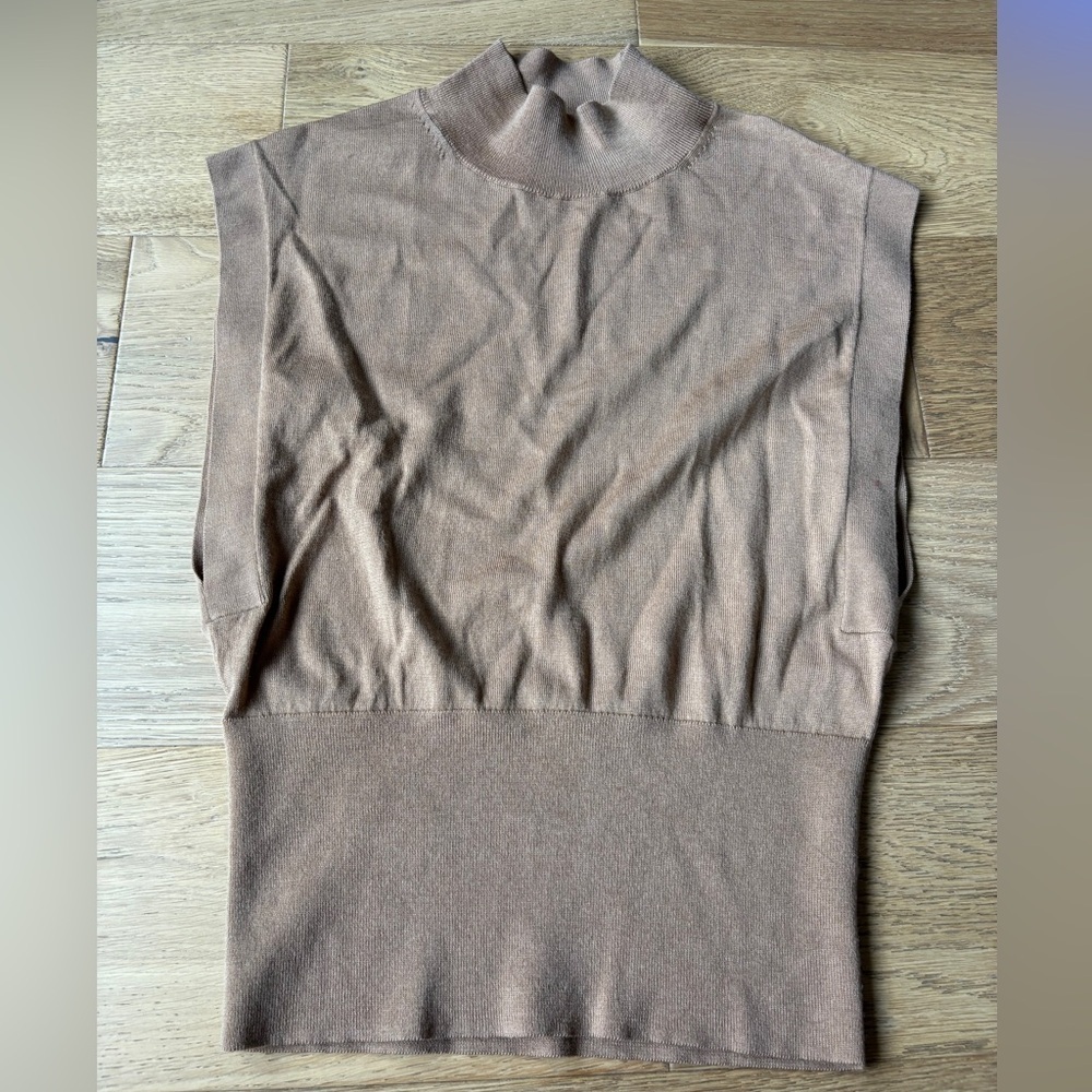 Banana Republic 100% merino wool sleeveless mock neck sweater womens medium